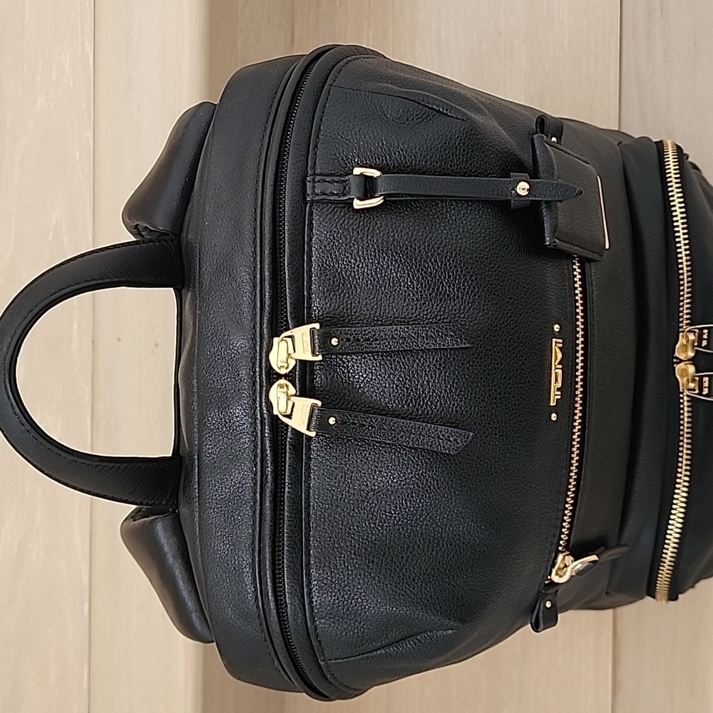 Tumi Voyageur Halle Black Leather Backpack - Picture 3 of 15